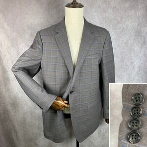Bonobos Blazer Men 44L Standard Windowpane Libero Wool Stretch Unstructured